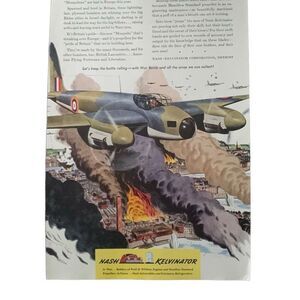 Vintage 1943 Nash Kelvinator Mosquito Deadly Sting Ad Advertisement